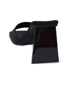 SHUZ TOUCH Black Block Sandal Heels