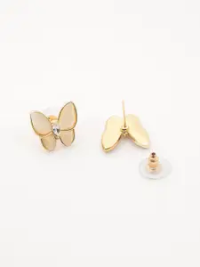 Unwind by Yellow Chimes Gold-Plated Butterfly Stud Earrings