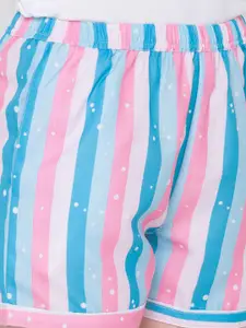 FashionRack Women Pack Of 2 Purple & Blue Printed Lounge Shorts