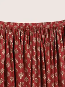 Sangria Girls Maroon & Gold Ethnic Motifs Print Ready to Wear Lehenga Choli With Dupatta