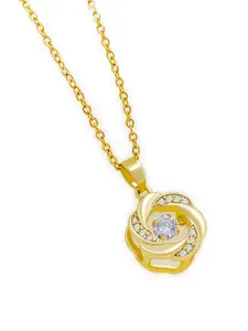 Saizen Women Gold-Plated Stone-Studded Pendant