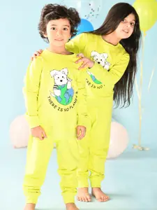 Anthrilo Girls Printed Pure Cotton T-shirt with Trousers