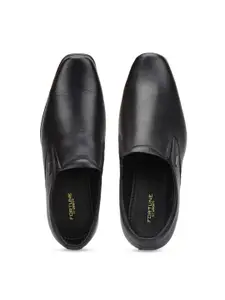 Liberty Men Black Solid Slip-On Formal Shoes
