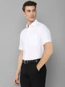 Louis Philippe Men White Short Sleeves Formal Shirt