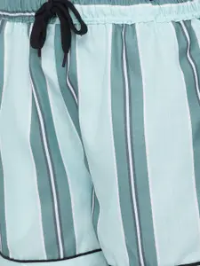 FashionRack Women Pack Of 2 Blue & Pink Printed Lounge Shorts