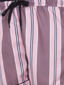 FashionRack Women Pack Of 2 Blue & Purple Printed Lounge Shorts