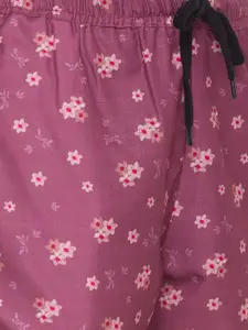 FashionRack Women Pack Of 2 Blue & Magenta Printed Lounge Shorts