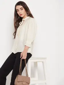 Madame Women Off White Casual Shirt