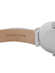 Michael Kors Women White Leather Pyper Analogue Watch MK2917