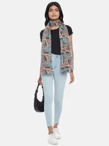 Honey by Pantaloons Women Blue & Off White Printed Scarf
