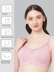 Soie Women Full Coverage Padded Non Wired Lace Detail Cami Bra