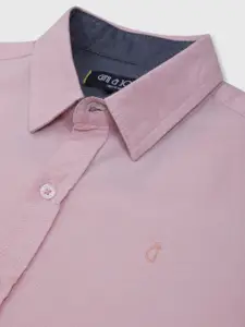 Gini and Jony Boys Pink Solid Full Sleeves Cotton Casual Shirt