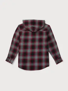 Gini and Jony Boys Red and Black Checked Casual Shirt