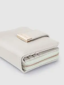 Lino Perros Women Grey Solid Two Fold Wallet