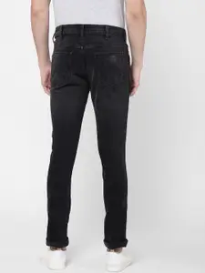 Wrangler Men Black Skanders Slim Fit Low-Rise Light Fade Stretchable Jeans