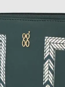 Baggit Women Blue Reflective Print Zip Around Wallet