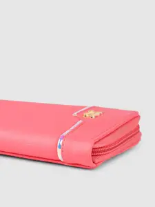 Baggit Women Pink Solid Zip Around Wallet