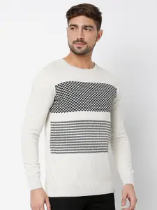 Mufti Men Beige Printed Pullover