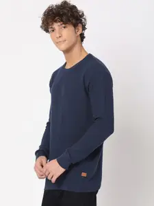 Mufti Men Navy Blue Pullover