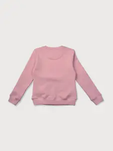 Gini and Jony Girls Pink Cotton Full Sleeve Sweatshirt