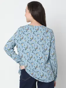 Vero Moda Grey & Yellow Floral Print Top
