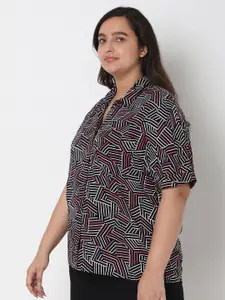 Vero Moda Women Black & Red Printed Casual Shirt