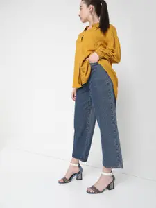 Vero Moda Women Yellow Puff Sleeves Casual Shirt