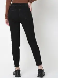 Vero Moda Women Black High-Rise Stretchable Jeans