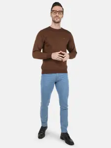 Monte Carlo Men Brown Solid Woolen Pullover