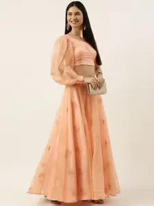 Ethnovog Peach-Coloured Made to Measure Lehenga  Choli