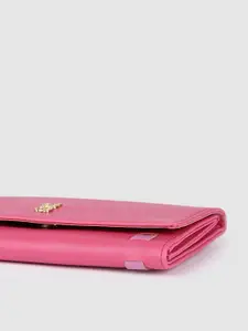 Baggit Women Pink Solid Three Fold Wallet