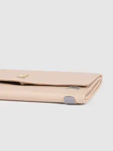 Baggit Women Beige Solid Three Fold Wallet