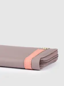 Baggit Women Beige Solid Zip Around Wallet