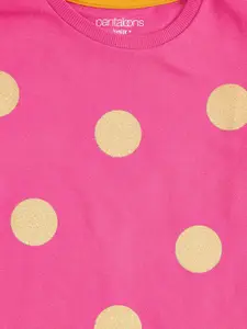 Pantaloons Junior Girls Fuchsia Printed Sweatshirt