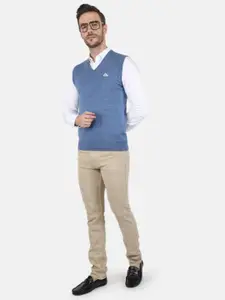 Monte Carlo Men Blue Woollen Sweater Vest