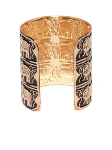 YouBella Women Gold Textured Cuff Bracelet