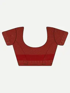 kasee Red & Pink Zari Silk Blend Jacquard Saree