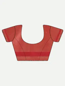 kasee Pink & Gold-Toned Woven Design Zari Silk Blend Saree