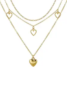 Jewels Galaxy Women Gold-Plated Hearts inspired Layered Necklace
