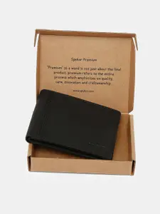 SPYKAR Men Black Leather Two Fold Wallet