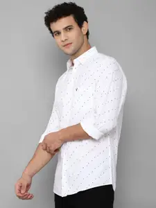Allen Solly Men White Slim Fit Printed Casual Shirt