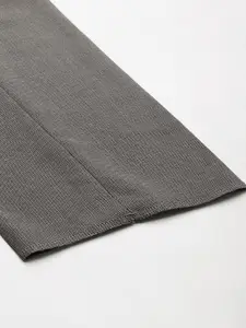 Louis Philippe Men Charcoal Grey Slim Fit Formal Trousers