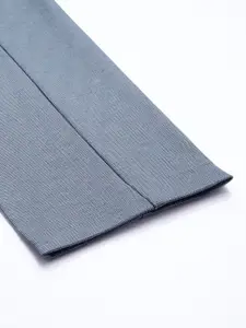 Louis Philippe Ath.Work Louis Philippe Ath Work Men Navy Blue Textured Tapered Fit Regular Trousers