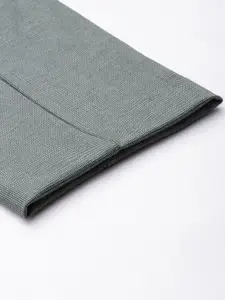 Louis Philippe Ath.Work Louis Philippe Ath Work Men Grey Self Design Textured Tapered Fit Regular Trousers