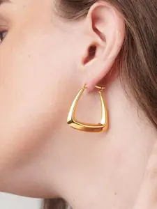 PALMONAS Gold-Toned Triangular Drop Earrings