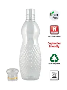 Kuber Industries Transparent Set Of 6 BPA Free Plastic Crystal Design Water Bottle 1 Ltr.