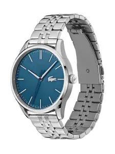 Lacoste Men Blue 2 Set Brass Dial & Silver Toned Stainless Steel Straps Analogue Watch