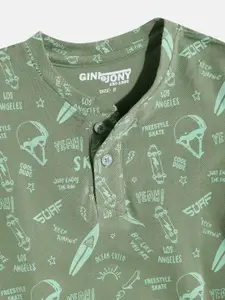 Gini and Jony Boys Typography Printed Pure Cotton T-shirt