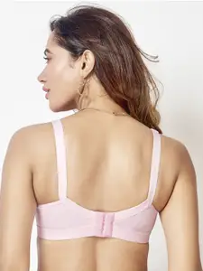 Floret Pack of 2 Beige & Pink Solid Everyday Bra