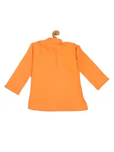 VASTRAMAY Boys Orange Straight Kurta